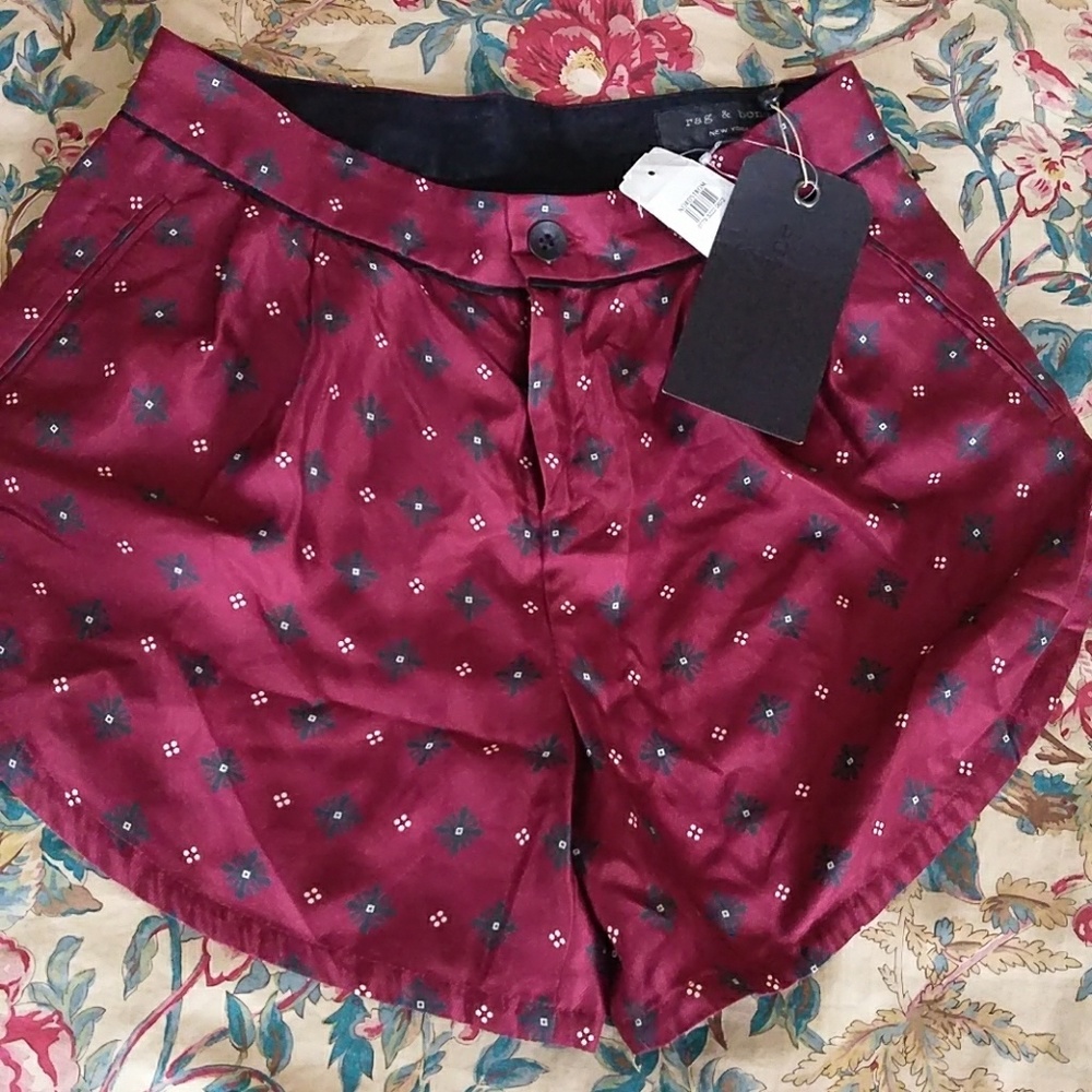 Rag & Bone 100%silk shorts